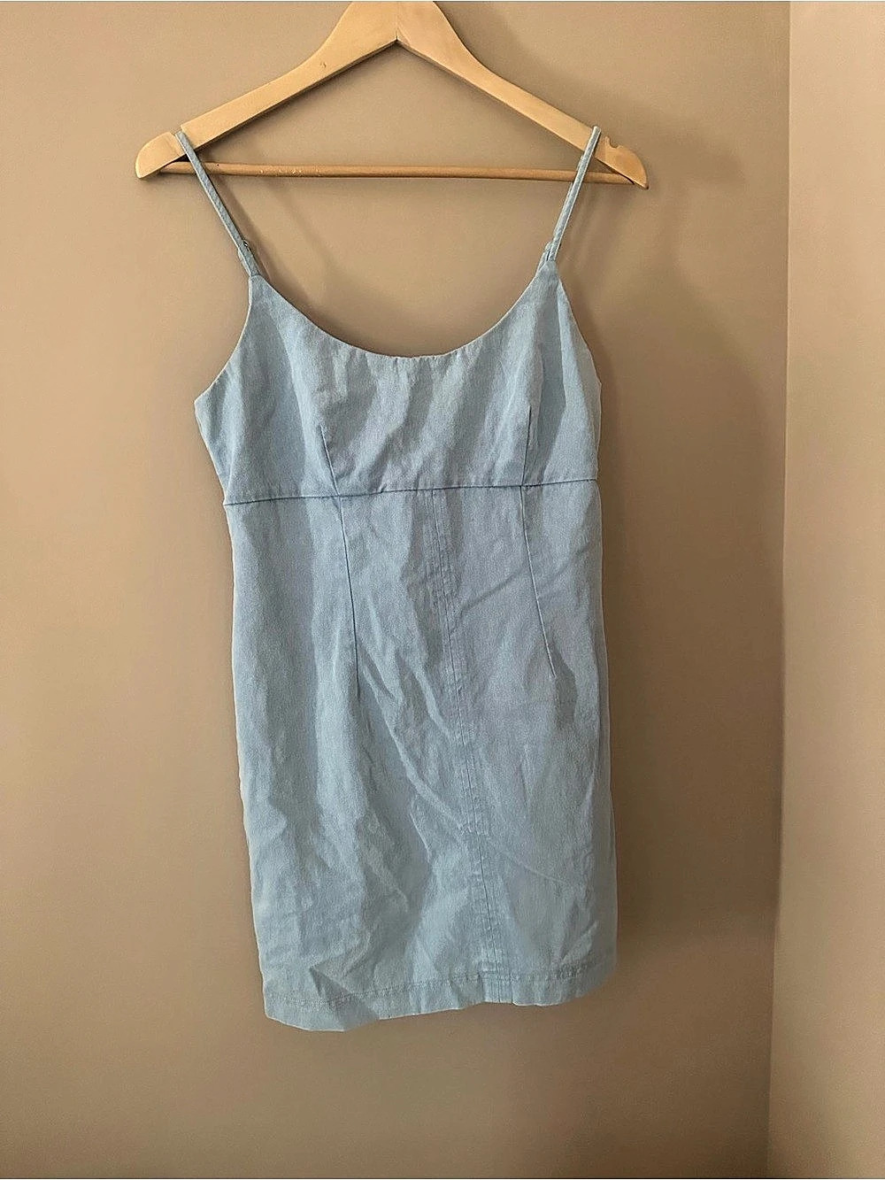 Francesca's SLDENIMSHE Denim Mini Dress Blue Medium
